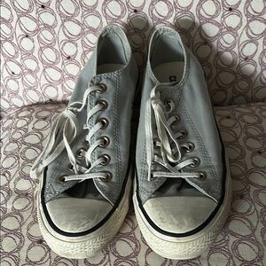 Converse Gray and White Low-Top Sneakers